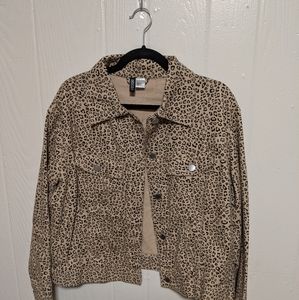 H&M Leopard Denim Jacket